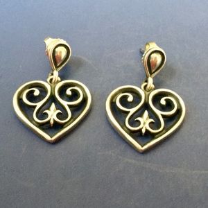 James Avery RETIRED Scroll French Heart Earrings
